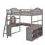 Lit mezzanine double en bois avec bureau en U-870548307