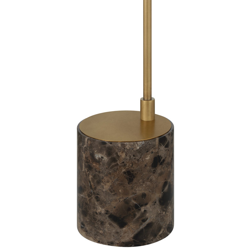 Hanford LED Task Floor Lamp, Polished Antique Brass, Brown
