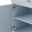 Îlot de cuisine de 52 po avec abattant, îlot de cuisine à texture en relief sur roulettes avec support à épices, porte-serviettes, 2 portes et 5 tiroirs, chariot de rangement de cuisine avec tablette réglable pour la cuisine-1221796451