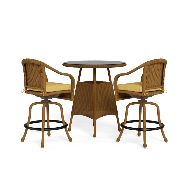 Sea Pines 3 Piece Bistro Set, Rave Lemon, Mojave