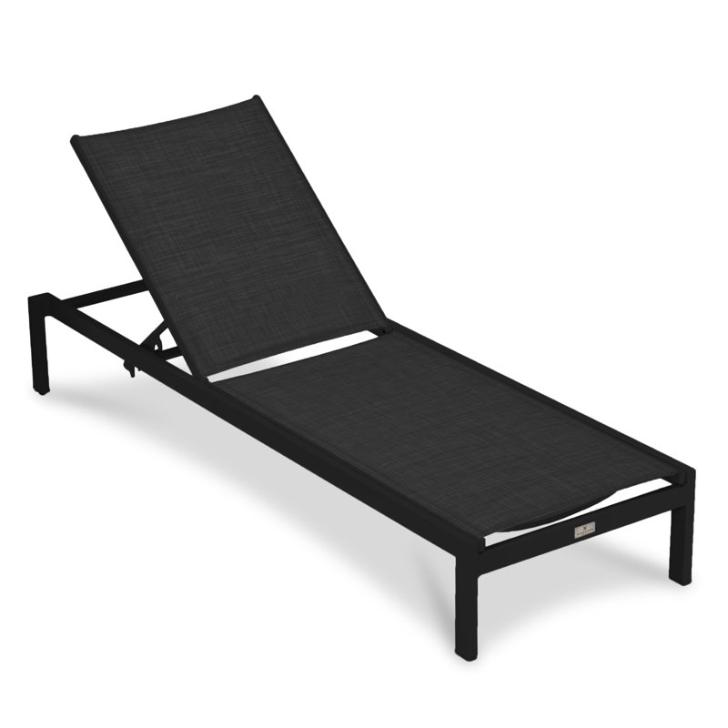 Chaise longue inclinable 77 po Evi, Noir / Noir