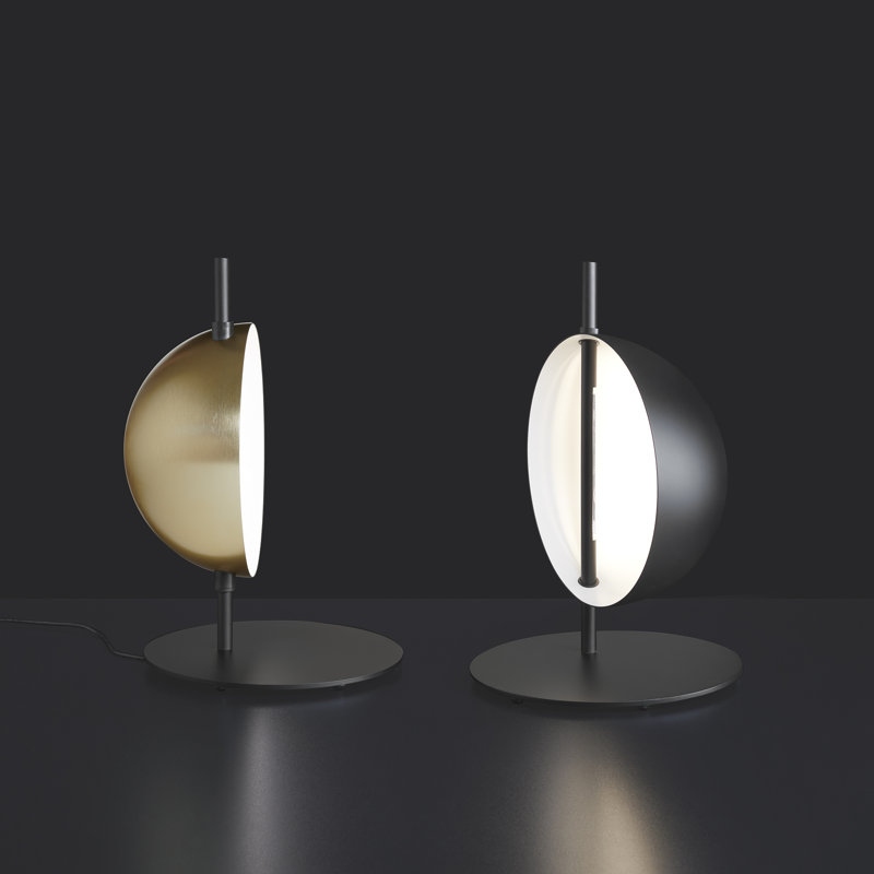 Superluna LED Desk Table Lamp, Anodic Brass, Black