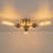 3-light Ribbed Glass Sputnik Semi Flush Mount