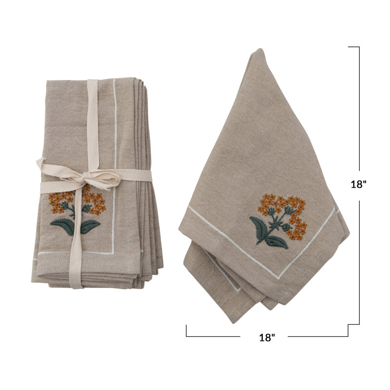 Iacovelli Cotton Floral Square Napkin