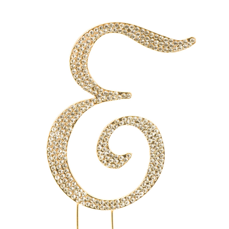 Surmatelas à gâteau "e" rhinestone, Or