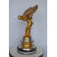 Statue Rolls Royce Spirit of Extase en bronze - Grande sculpture classique dorée et argentée, L 14 po x l 14 po x H 32 po