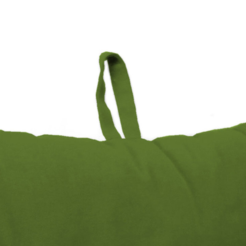 21" x 38" Veranda Hunter Solid Outdoor Chair Cushion with Ties and Hanger Loop (Set of 2), Green