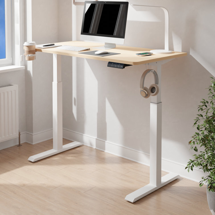 Inbox Zero Arshan 120cm W Height Adjustable Rectangle Standing Desk ...