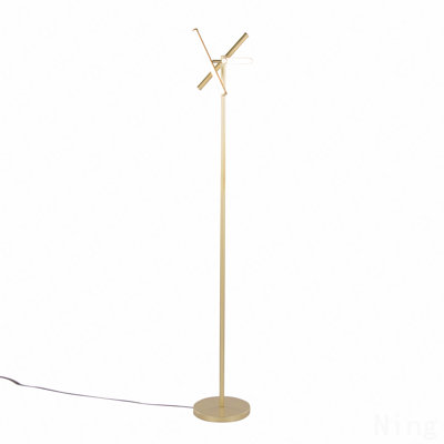 65" Modern Swivel Floor Lamp In Gold Metal By Lumisource