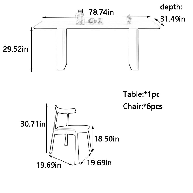 Dian, 29.52"H x 78.74"L x 31.49"W