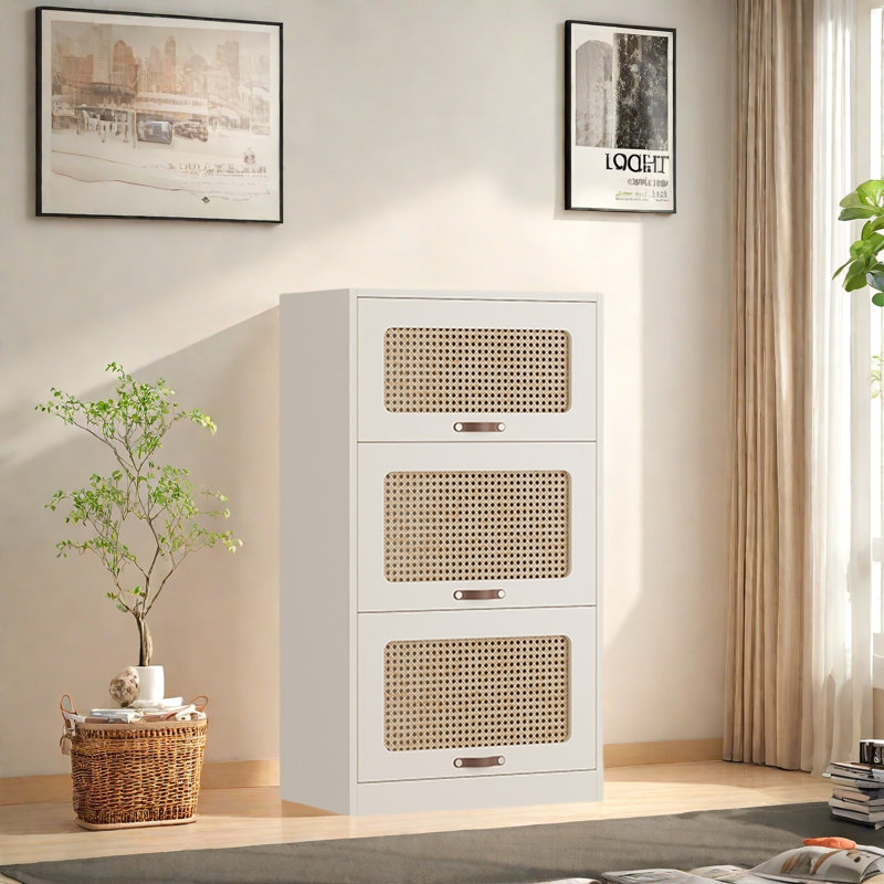 Rabehi, (3 tablettes) H 42,5 po x l 23,6 po x P 13,7 po, Blanc