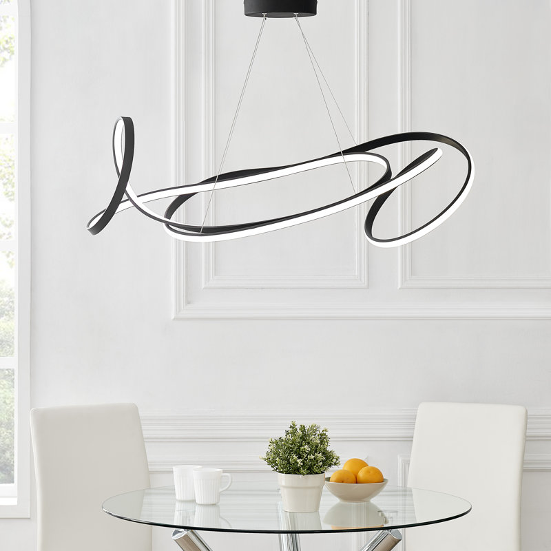 Arland Unique Tiered Dimmable Integrated LED Chandelier, Black
