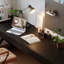 Black Rectangular Solid Wood + Iron with 3 drawers desk-832198696