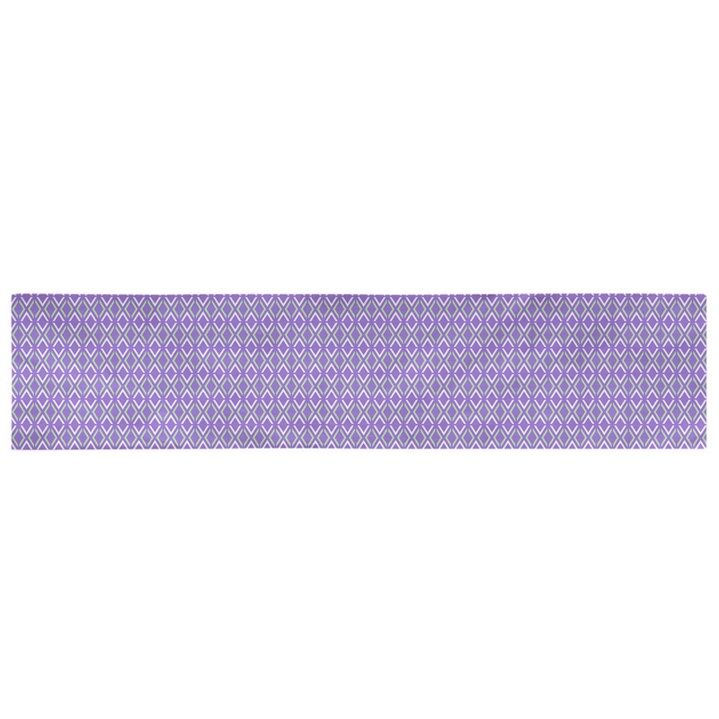 Chemin de table arrow diamants Avicia, 91,5 po x 17,5 po, Poly, Mauve / Vert