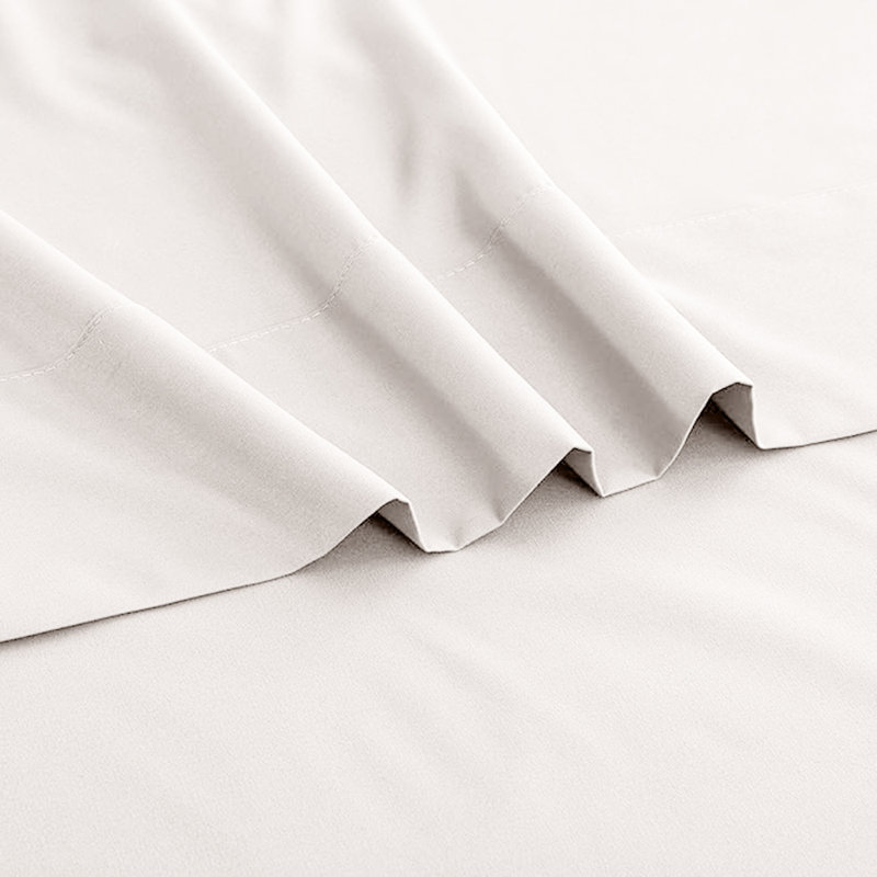 100% Brushed Cotton Flat Sheet  Soft, Breathable Bedding for Bedroom, Single (3'), Cream