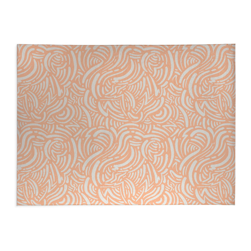 Tapis de cuisine Cozy Swirl, Rectangle 4pi x 6 pi, Pêche