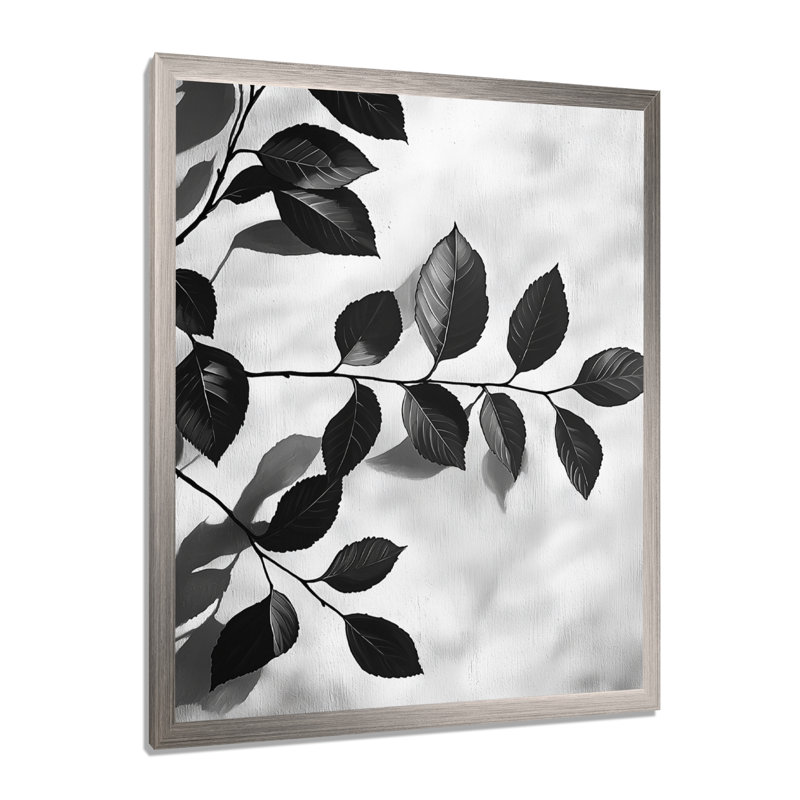 Nicolette - salon d'art mural floral, Argent argent, H 20 po x l 12 po, Reproduction encadrée d'une seule photo
