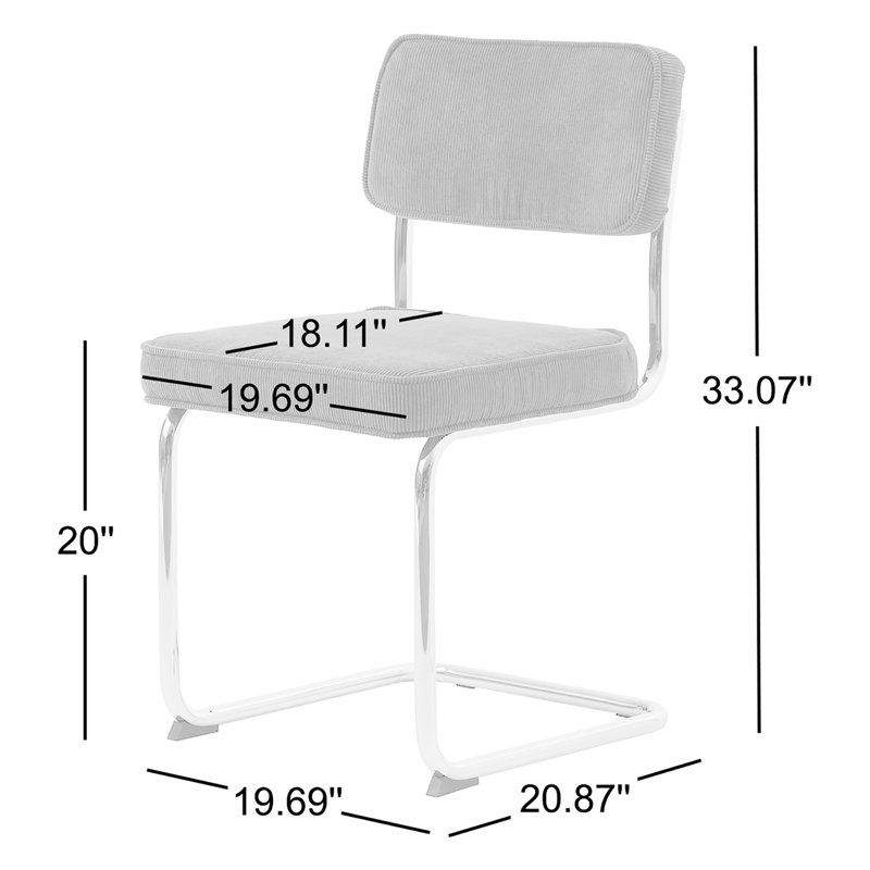 Lova Corduroy Cantilever Chair, Gray