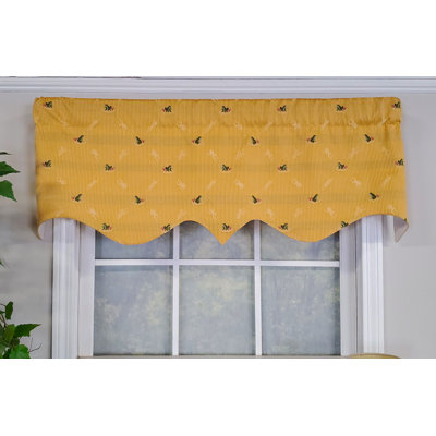 Cotton Blend Geometric Window Valance