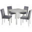 Ensemble de table de salle à manger en bois 5 pièces, ensemble de table de cuisine avec une table carrée et 4 chaises rembourrées, table de salle à manger en bois avec décoration en cristal et ensemble de chaises pour la cuisine, la salle à manger,