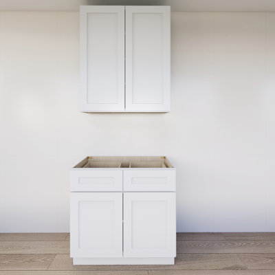 Storage Cabinet With Doors & Shelves, 4-Piece Storage Cabinet Set, Versatile For Kitchen, Living & Dining Room, Assembly Required (White)