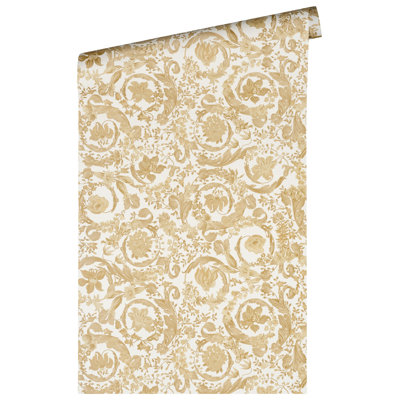 Versace Butterscotch Empress Unpasted Vinyl Wallpaper