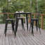 Table de bar carrée commerciale en poly avec cadre en acier 31,5 po Gwennette-1463441382