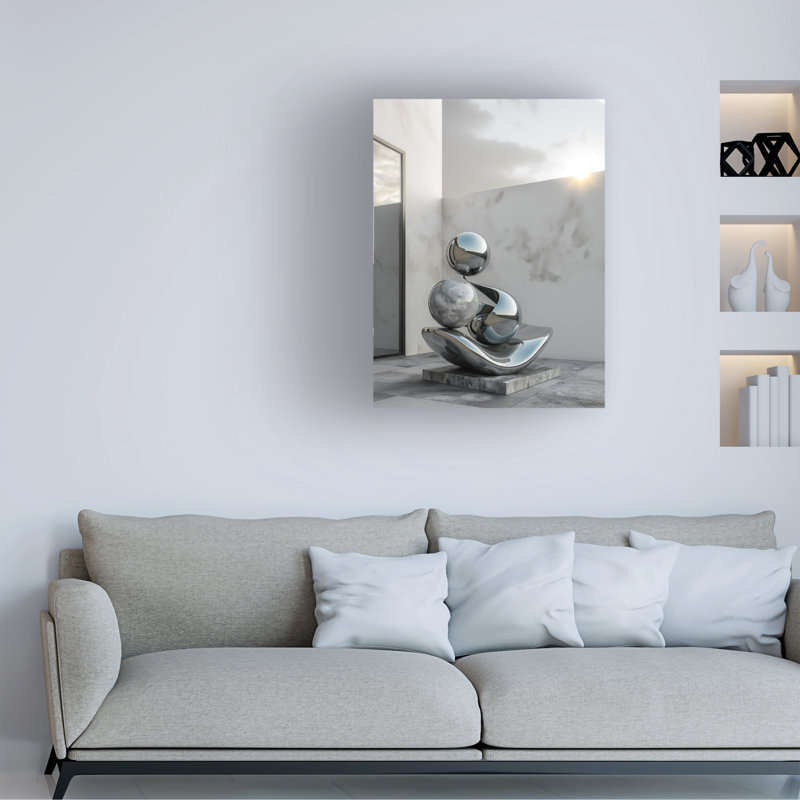 Art sur toile empilée «bolle R3darch0n», H 19 po x l 14 po