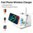 18" Table Lamp with Fast Wireless Charger for College Dorm Room, Adjustable LED Table Light for Home Office, White, Small, Cute