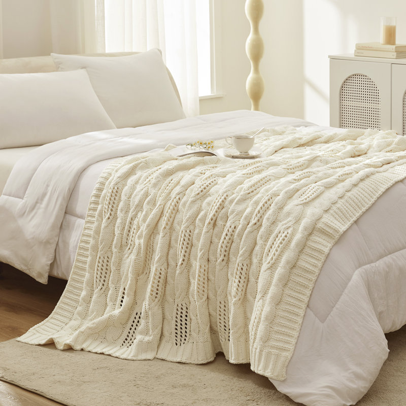 Jeté Elegant Chenille, Ivoire ivoire, L 50 po x L 60 po
