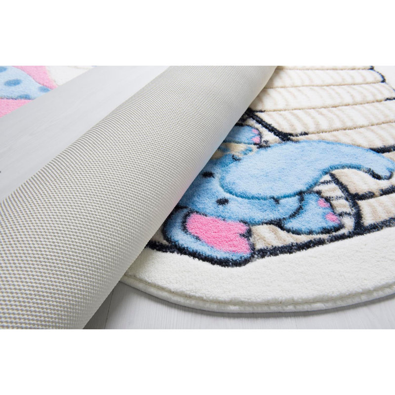 Guernon White/Pink/Blue Rug, Rectangle 133 x 190cm