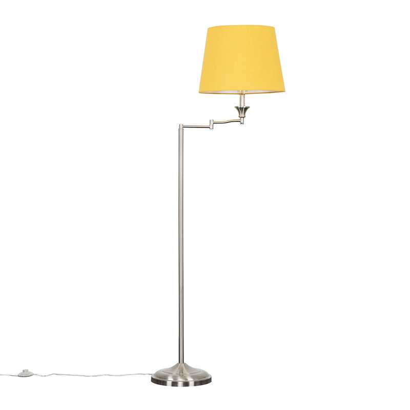 Letitia 148cm Swing Arm Floor Lamp, Navy Blue, Yes
