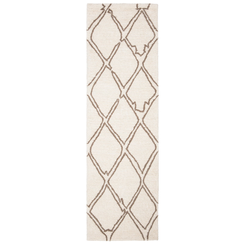 Samaira Hand Tufted Wool Geometric Rug, Runner 2'3" x 8'