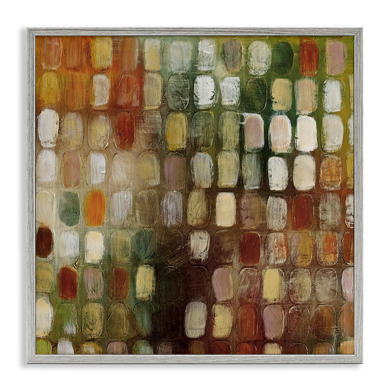 Motif abstrait ovale peint, H 17 po x l 17 po, Estampe numérique Farmhouse