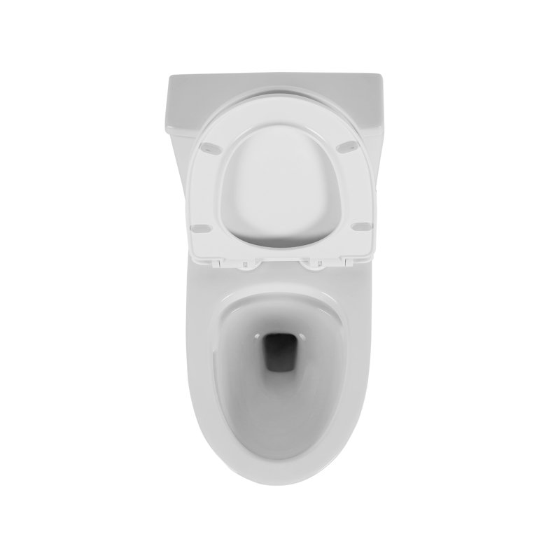 Toilette en céramique blanche, hauteur confort allongée 1,1 / 1,6, et siège à fermeture stable T039wt One, blanc, accrédité, doux