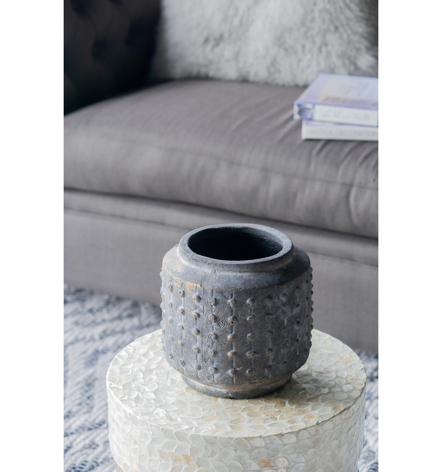 Ceramic Pot Planter, 8" H x 8" W x 8" D