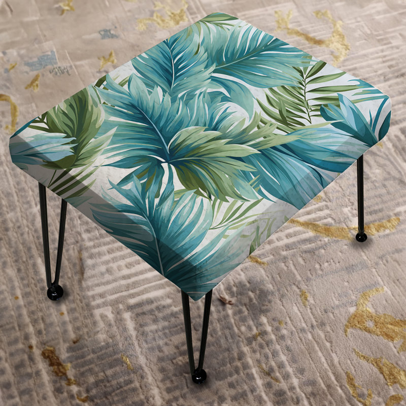 Motif tropical bleu azur et vert