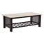 Table basse avec tablette de rangement ouverte