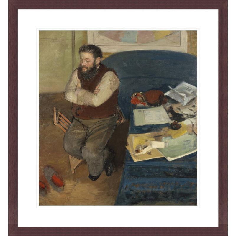 Diego Martelli (1839 - 1896) par Edgar Degas, impression giclée encadrée, H 25,26 po x l 23,5 po
