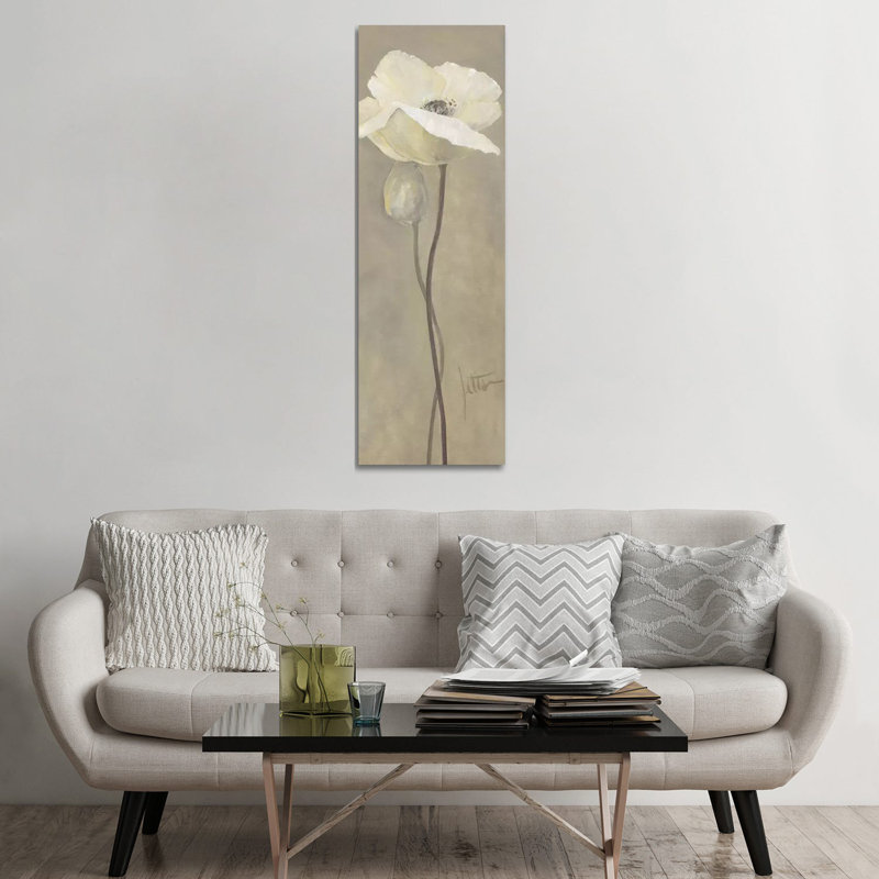 Poppy In White IV by Jettie Roseboom - Wrapped Canvas Panoramic Print, 152.4 cm H x 50.8 cm W x 3.175 cm D