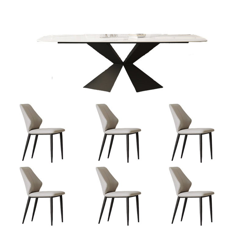 Table de salle à manger avec structure en acier au carbone, H 29,5 po x L 62,9 po x l 31,4 po