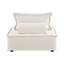 Square -Style Chair In Beige And Solid Wood Construction Low-Profile Accent Boucle For Home Decor