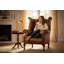 Upholstered Full Grain Leather Wingback Chair-415198415
