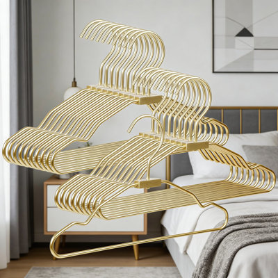 Sturdy Aluminum Baby Hangers 20 Pack, Space-Saving Children's Clothes Hangers With Non-Slip Shoulder Grooves, Rustproof Metal Hanger For Wardrobe Organization