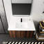 Meuble-lavabo moderne de 36 pouces avec lavabo, porte à fermeture en douceur, 2 portes, noyer, beaucoup de rangement pour le travail en commun et tâches