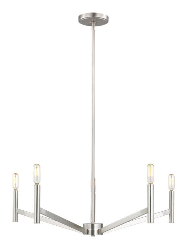 5 - Light Dimmable Classic / Traditional Chandelier, No, Chrome