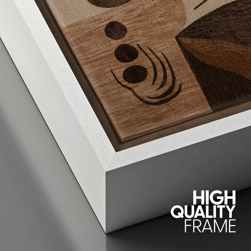 «Neutral Brown», motif géométrique abstrait, images de salon, impression sur toile encadrée, H 24 po x l 36 po x P 1,5 po