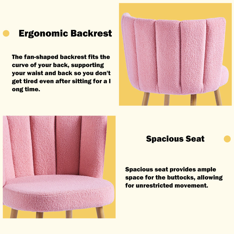 Ensemble de 2 chaises de salle à manger rembourrées Modern, Rose