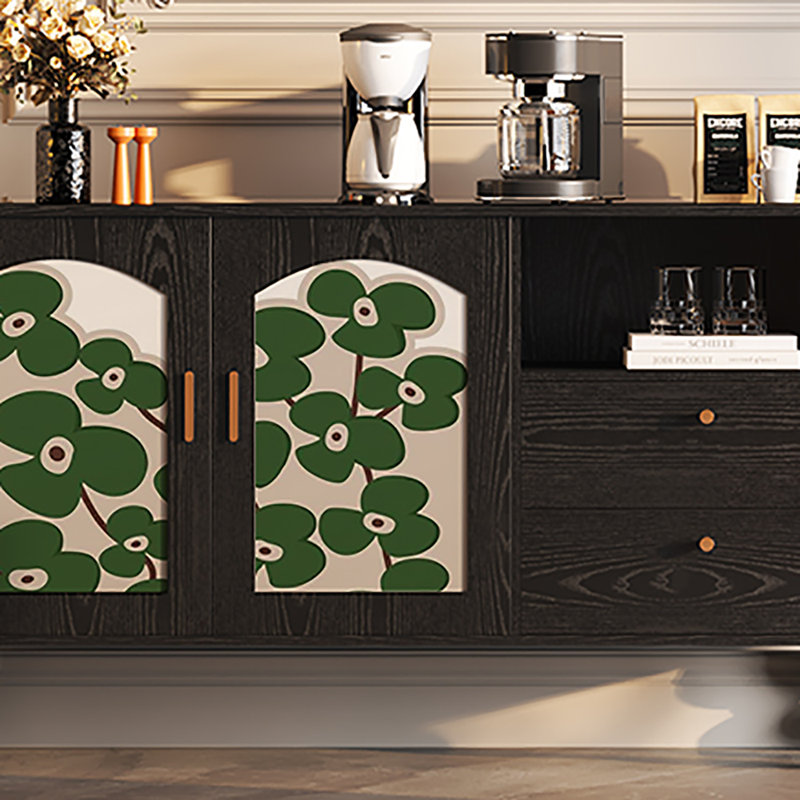 59.1'' Multi-functional Sideboard, Black/Green
