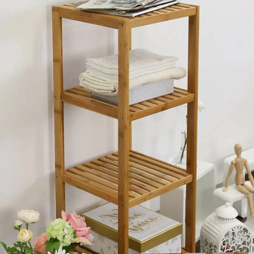 Millwood Pines Leonaldo Solid Wood Freestanding Bathroom Shelves ...